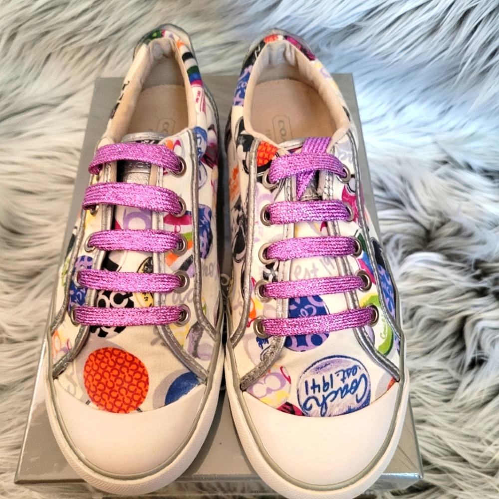 Coach Leatherware Women's Barrett Sneakers Lace-Up Shoe Sz 6B